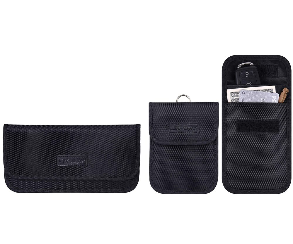 8439 2 Pack WP4694 RFID Key FOB Protector & Faraday Bag for Phones Bundle